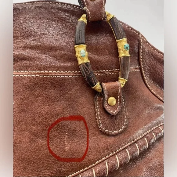 Valentino Garavani Brown Leather Braided Handle Shoulder Bag with COA - Picture 11 of 16